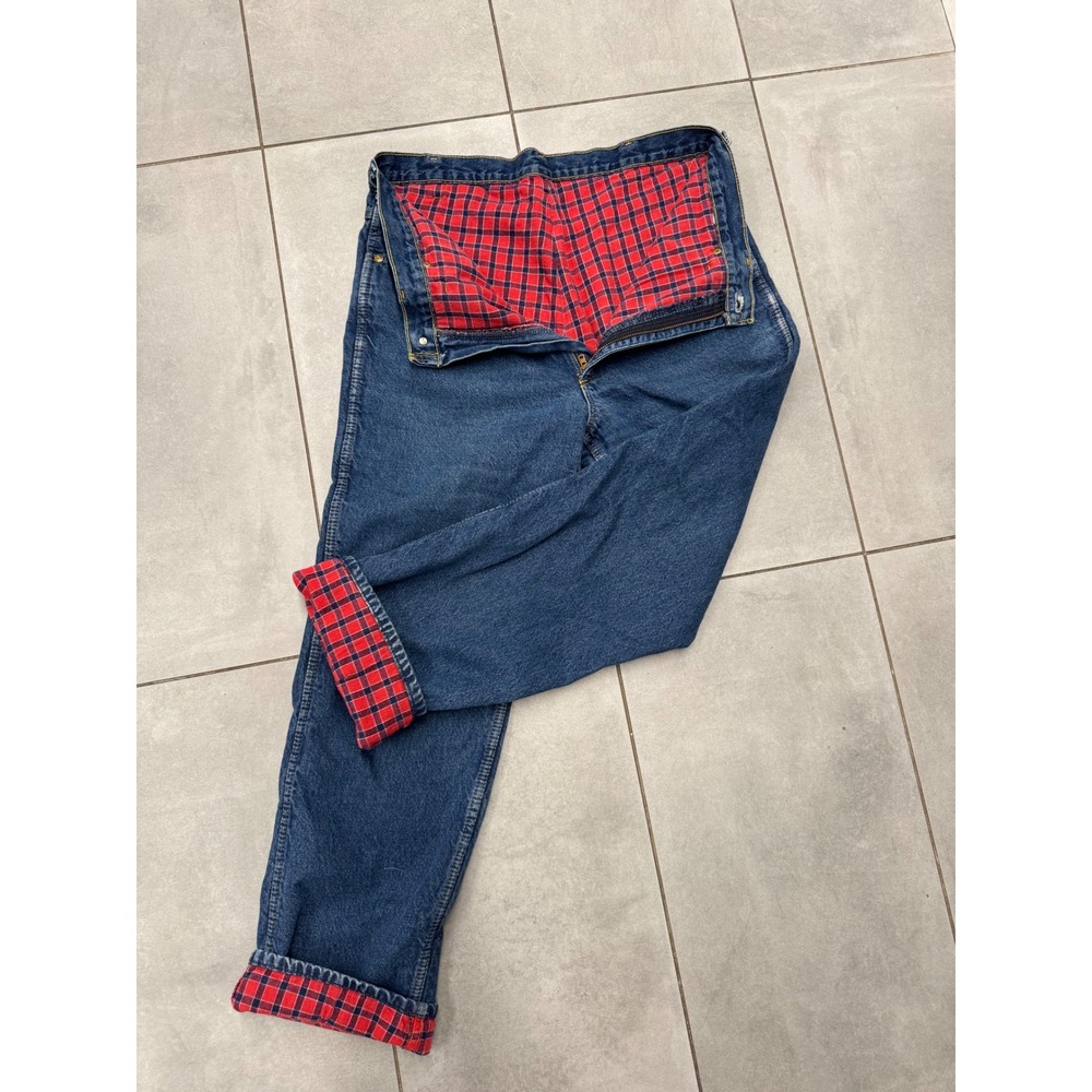 Vintage OshKosh B'Gosh Jeans 80s 90s Flannel Lined Denim Workwear 34x38 USA Made